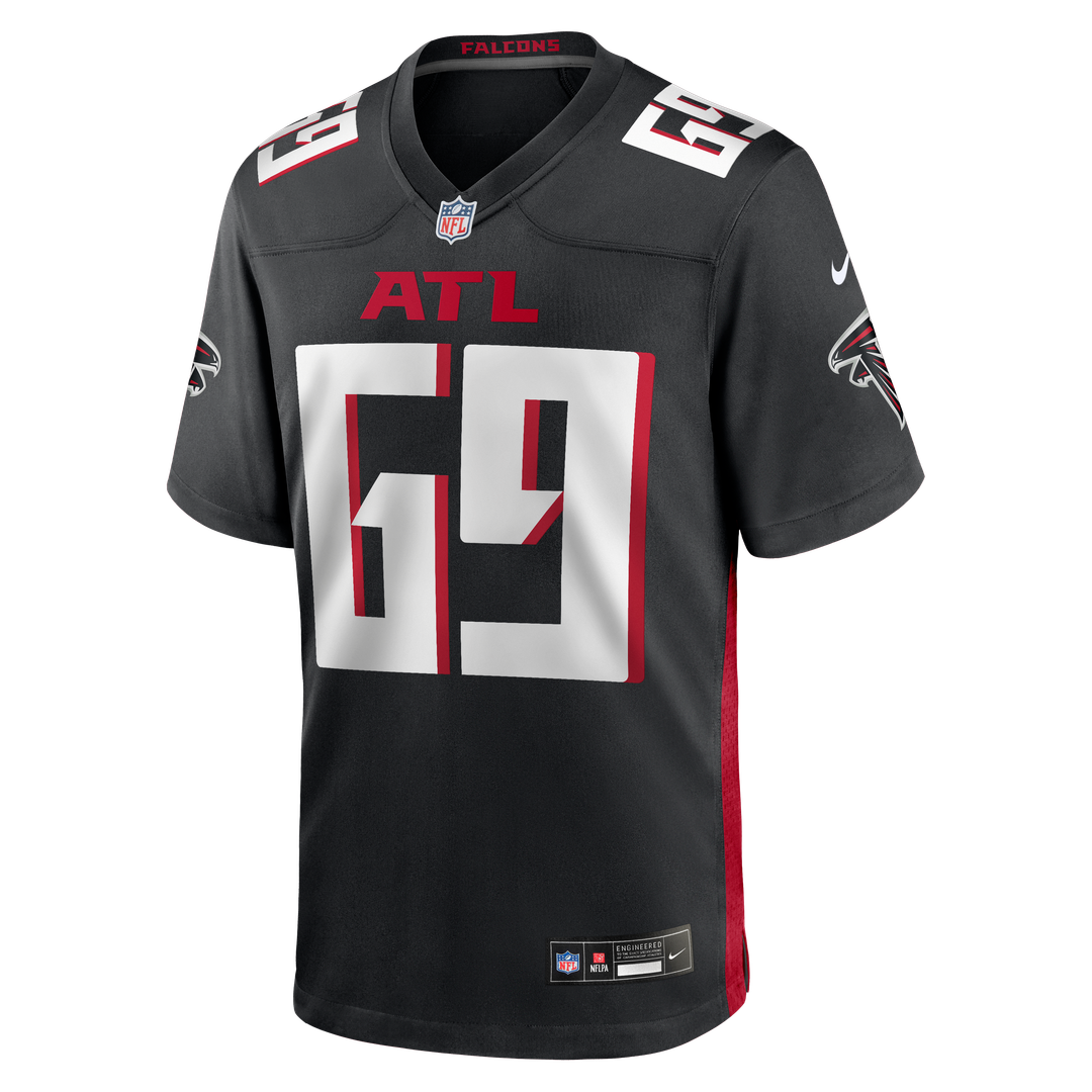 Men's Atlanta Falcons Jack Nelson Black Team Game NFL Football Jersey - view 2
