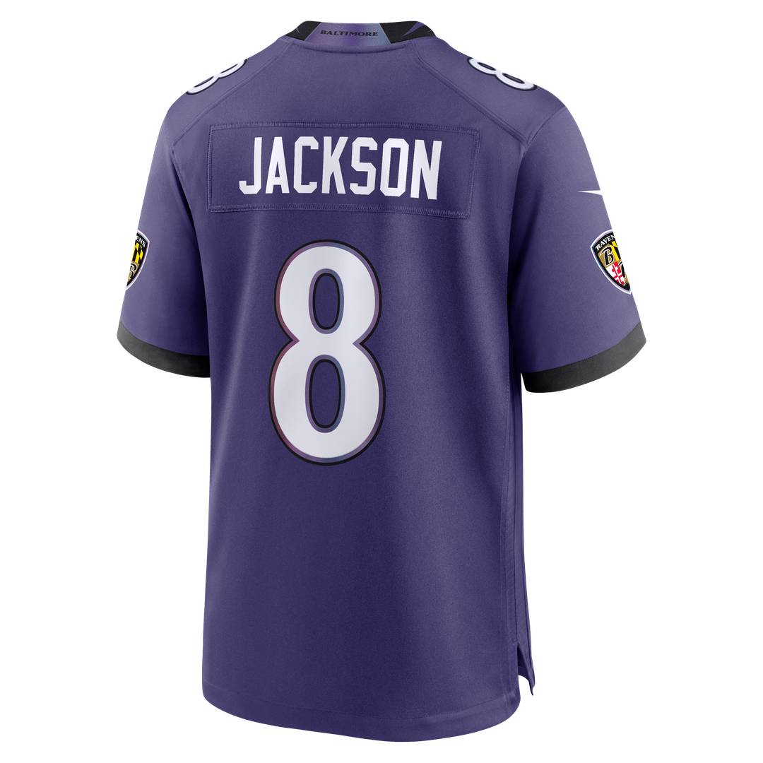 Men's Baltimore Ravens Lamar Jackson Purple Team Game NFL Football Jersey - view 8
