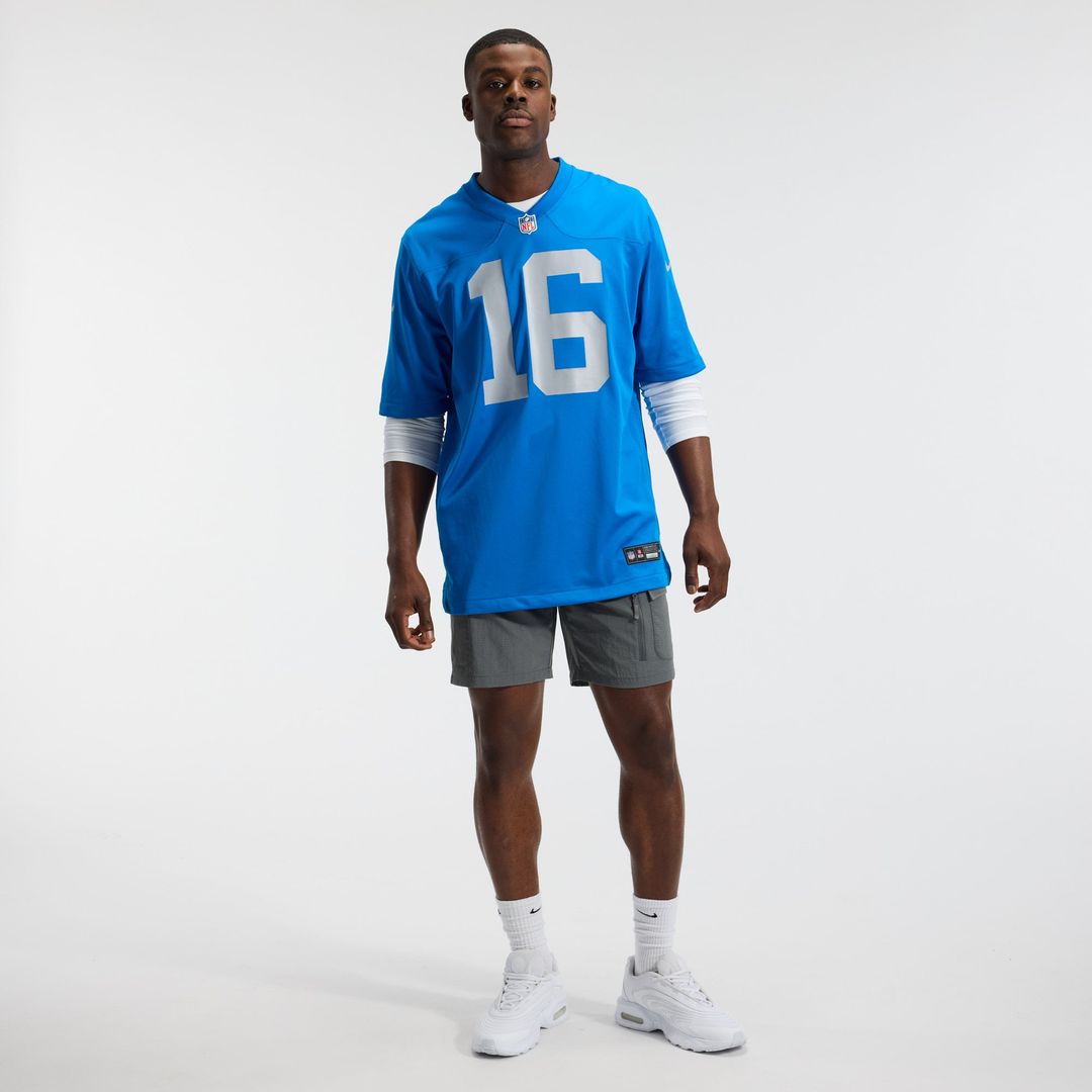 Men's Detroit Lions Jared Goff Blue Alternate Game NFL Football Jersey - view 5