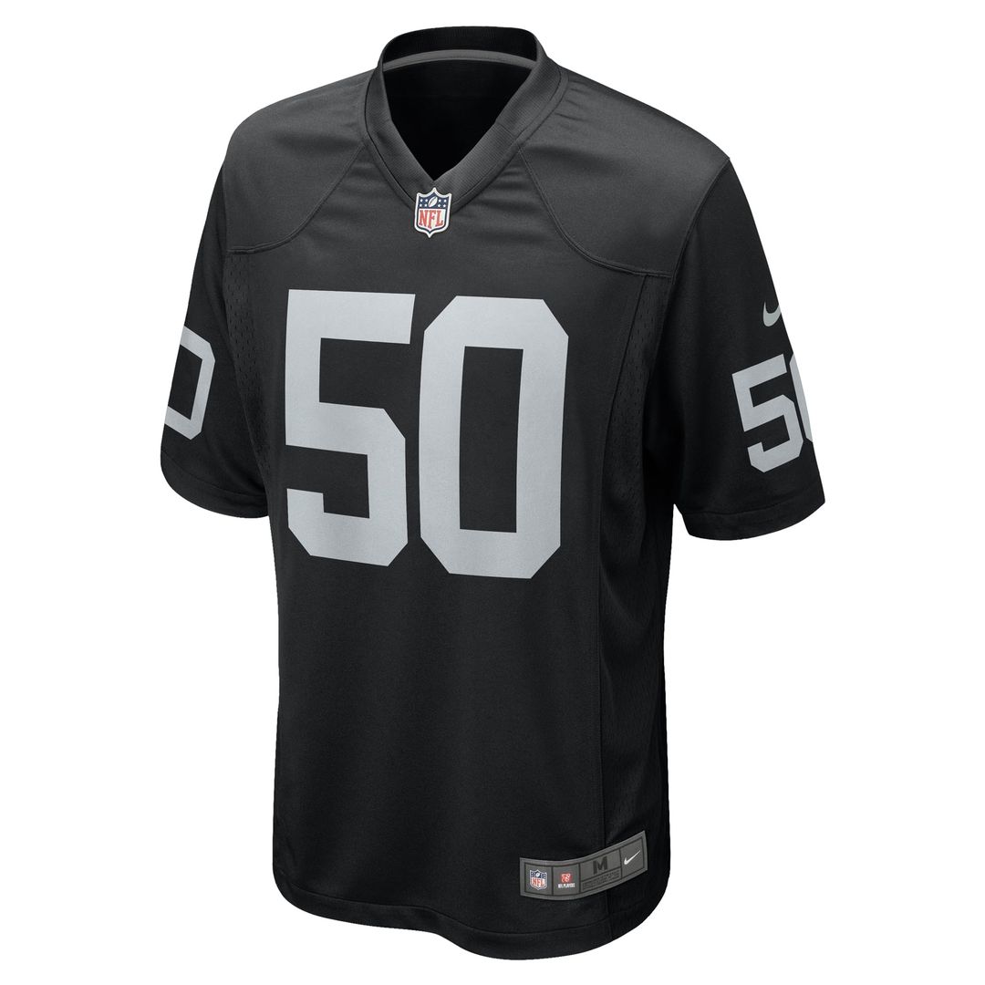 Men's Las Vegas Raiders Jacob Bobenmoyer Black Game NFL Football Jersey - view 2