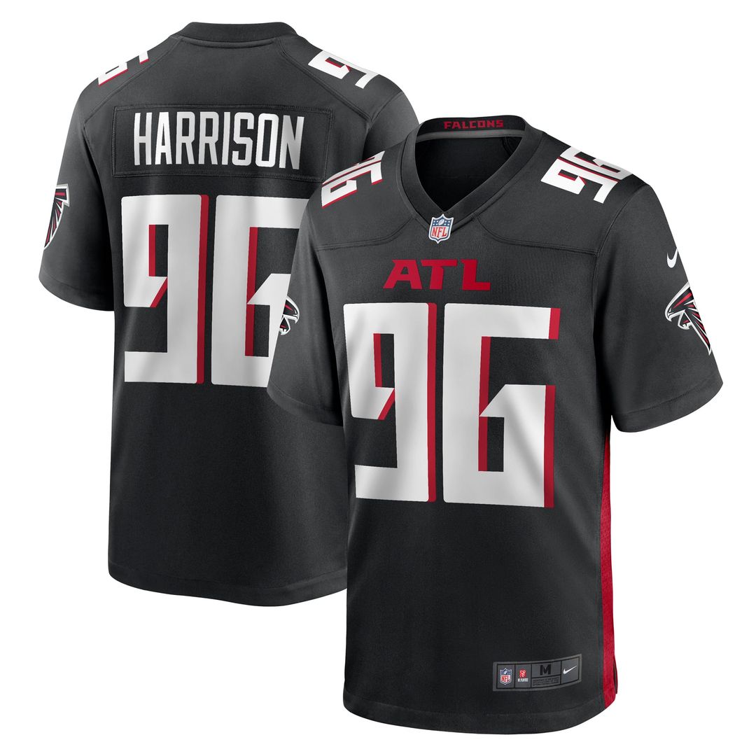 Men's Atlanta Falcons Zach Harrison Black Team Game NFL Football Jersey - view 1
