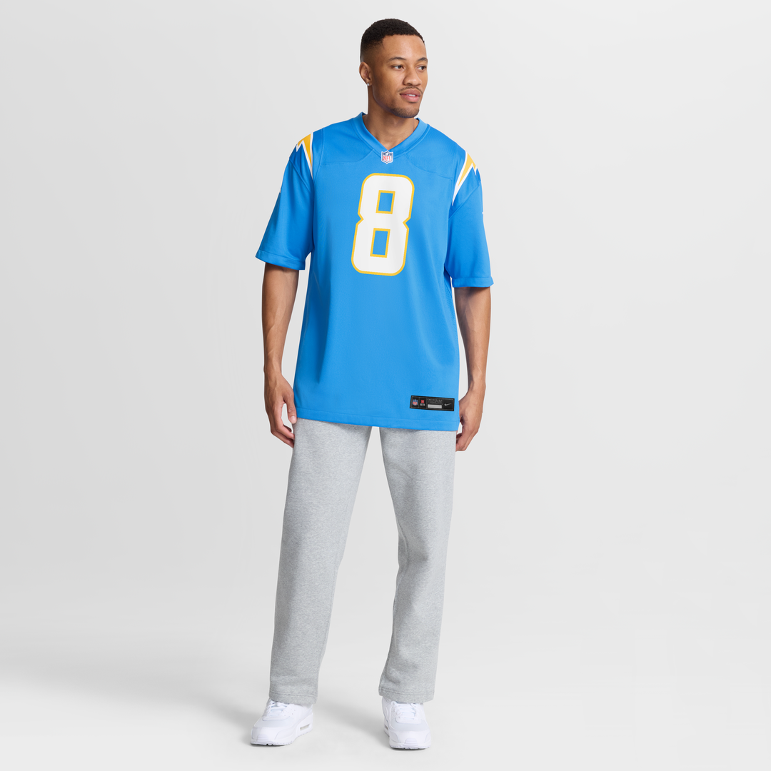 Men's Los Angeles Chargers Omarion Hampton Powder Blue Game NFL Football Jersey - view 4