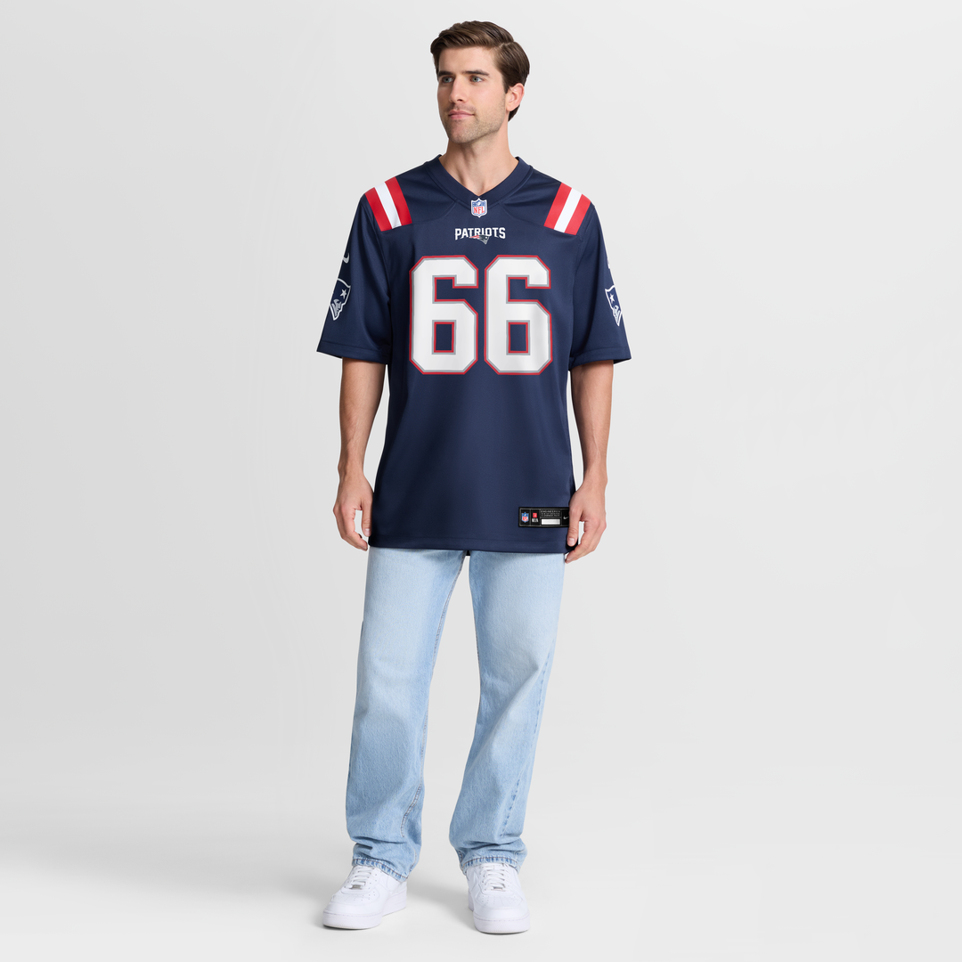 Men's New England Patriots Will Campbell Navy Team Game NFL Football Jersey - view 4