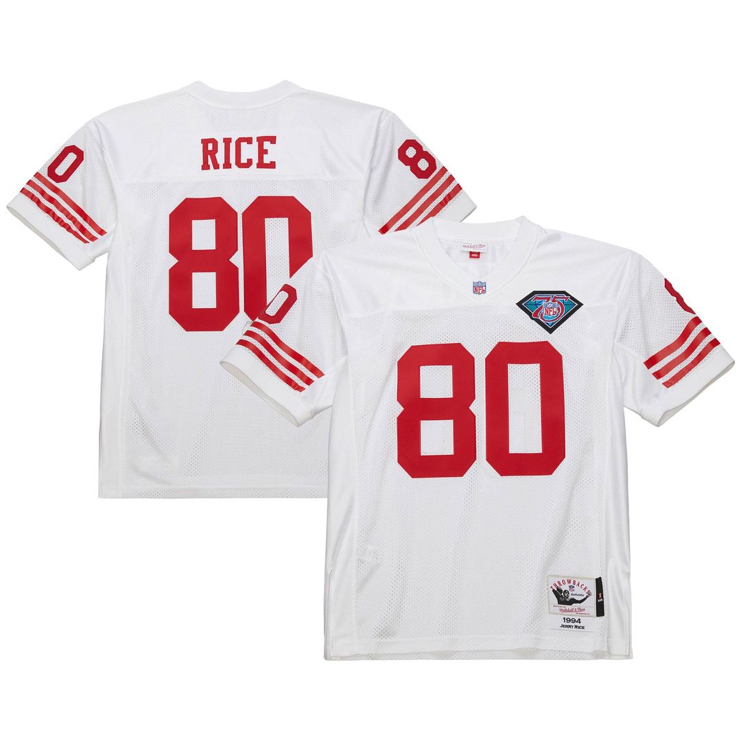 Men's San Francisco 49ers 1994 Jerry Rice White Throwback NFL Football Jersey - view 1
