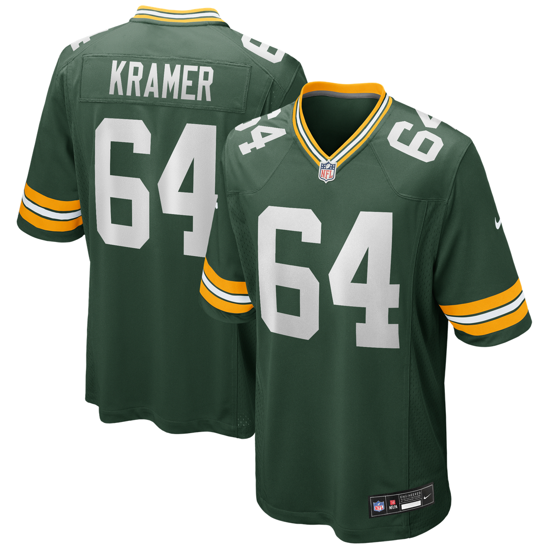 Men's Green Bay Packers Jerry Kramer Green Game NFL Football Jersey - view 1