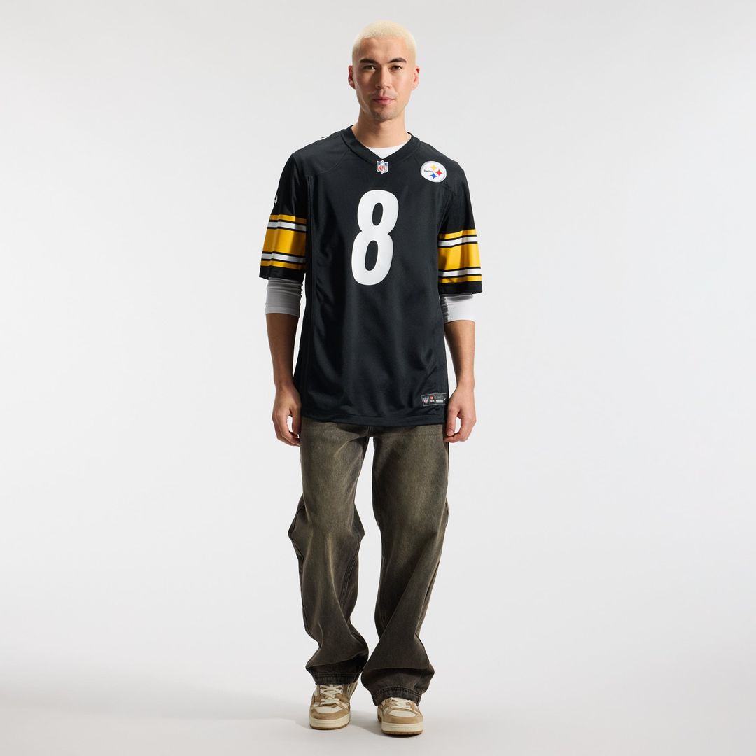 Men's Pittsburgh Steelers Aaron Rodgers Black Game NFL Football Jersey - view 5