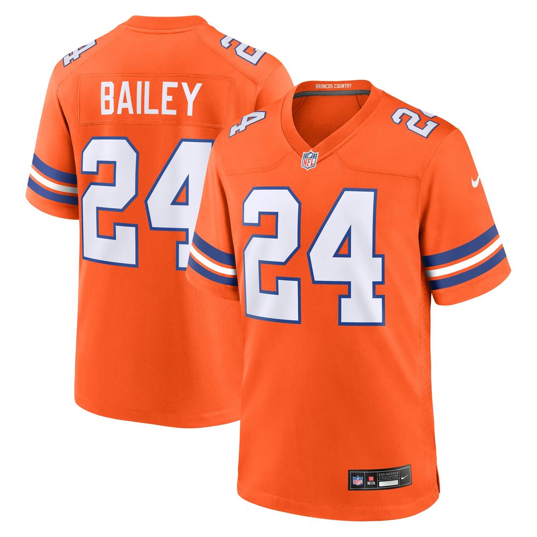 Men's Denver Broncos Champ Bailey Orange Retired Player Alternate Game NFL Football Jersey - view 1