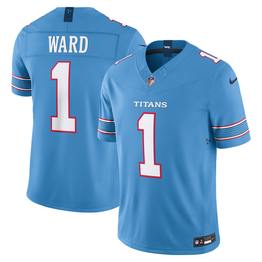 Men's Tennessee Titans Cameron Ward Light Blue Team Stitched Limited NFL Football Jersey - view 1