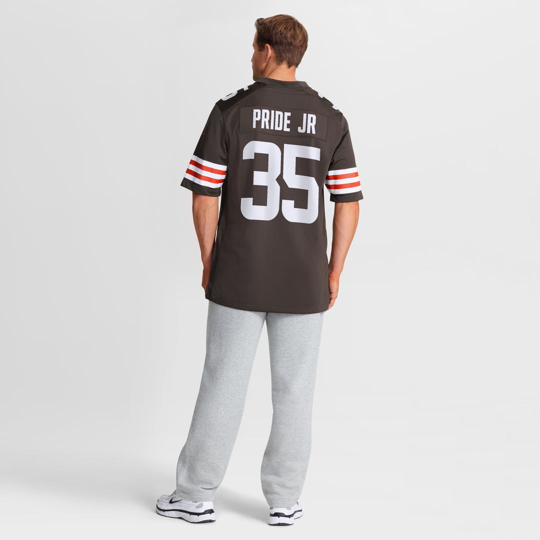 Men's Cleveland Browns Toriano Pride Jr. Brown Team Game NFL Football Jersey - view 3