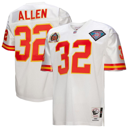 Men's Kansas City Chiefs 1994 Marcus Allen White Throwback NFL Football Jersey - view 1