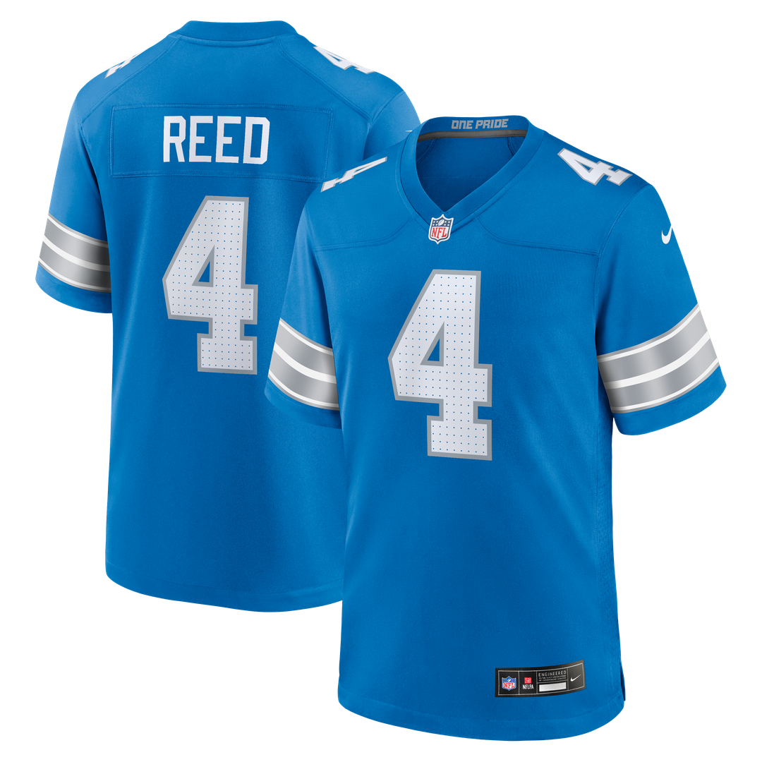 Men's Detroit Lions D.J. Reed Blue Team Game NFL Football Jersey - view 1
