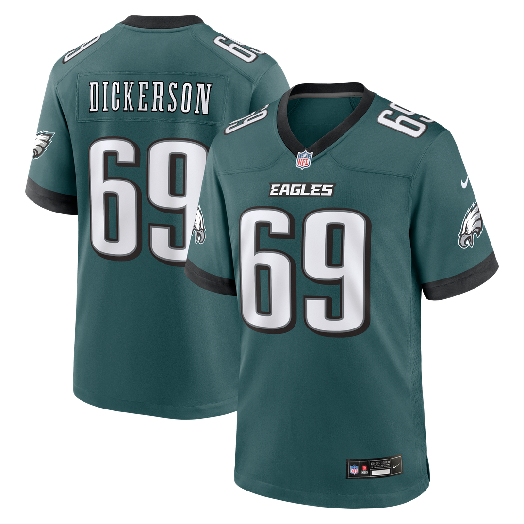 Men's Philadelphia Eagles Landon Dickerson Midnight Green Team Game NFL Football Jersey - view 1