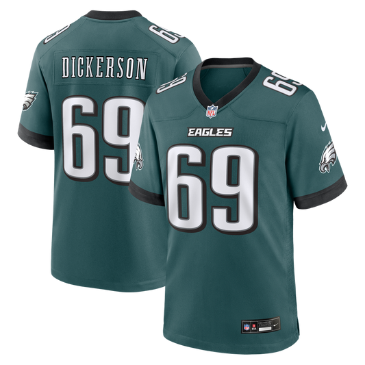 Men's Philadelphia Eagles Landon Dickerson Midnight Green Team Game NFL Football Jersey - view 1