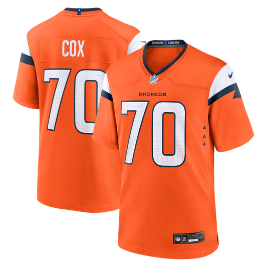 Men's Denver Broncos Marques Cox Orange Team Game NFL Football Jersey - view 1