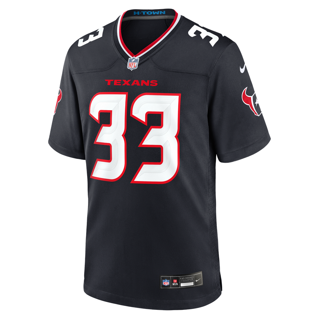 Men's Houston Texans Dare Ogunbowale Navy Team Game NFL Football Jersey - view 2