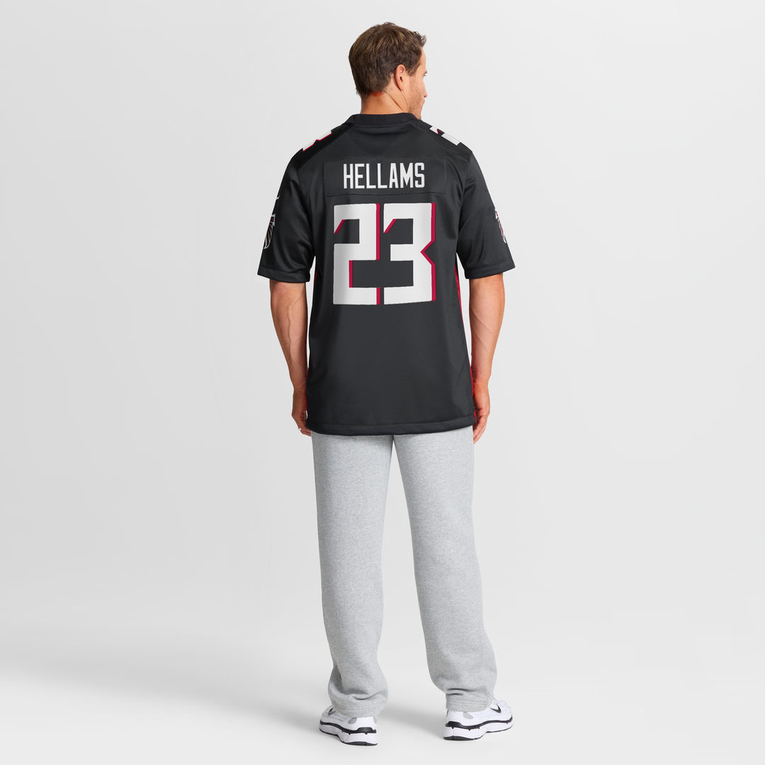 Men's Atlanta Falcons DeMarcco Hellams Black Team Game NFL Football Jersey - view 8