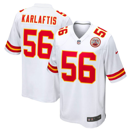 Men's Kansas City Chiefs George Karlaftis White Away Game NFL Football Jersey - view 1