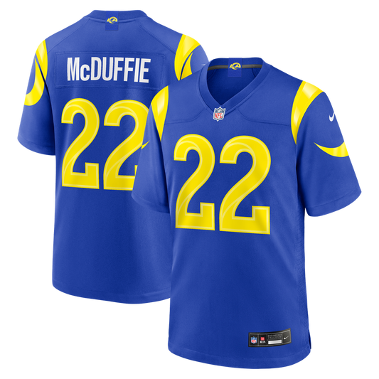 Men's Los Angeles Rams Trent McDuffie Royal Team Game NFL Football Jersey - view 1