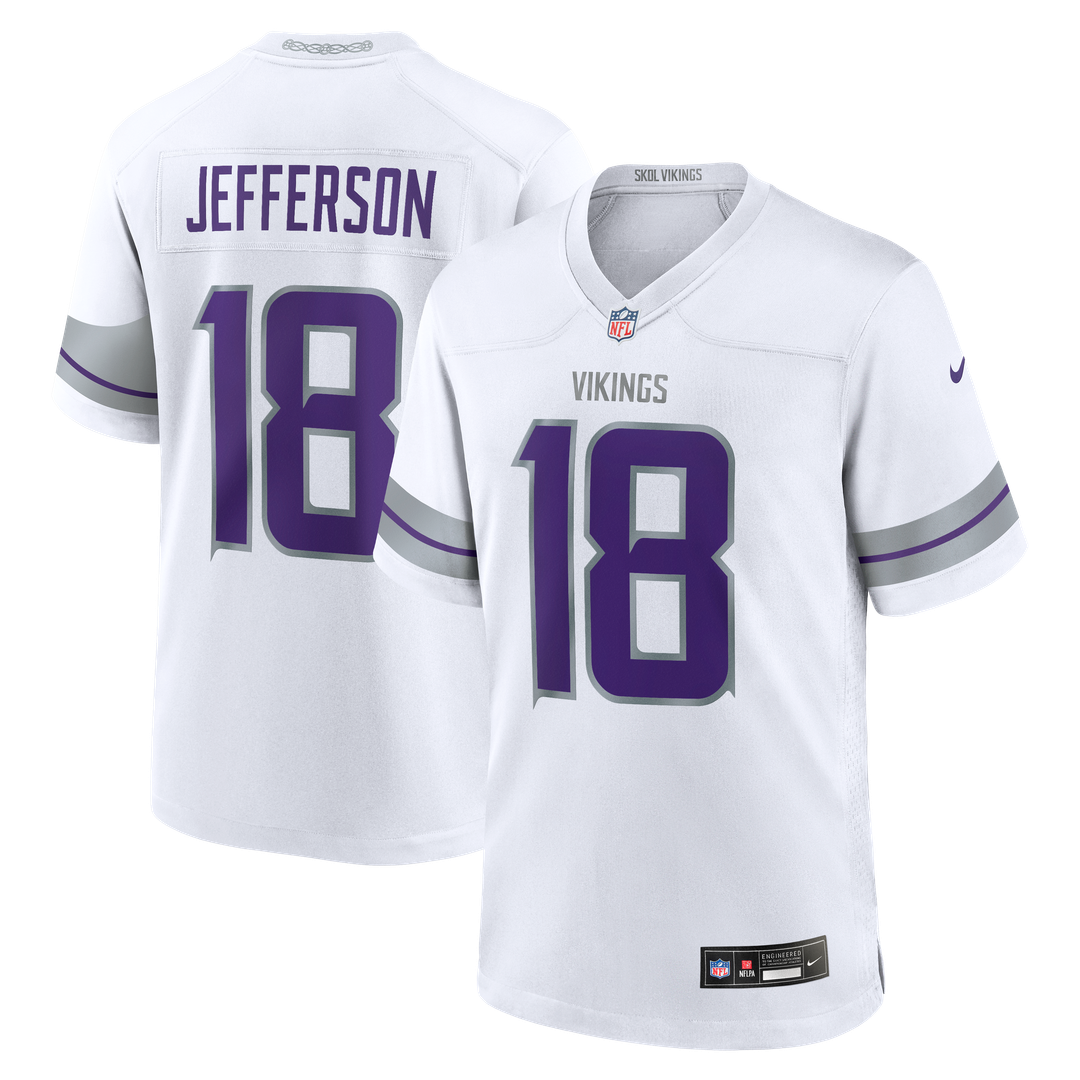 Men's Minnesota Vikings Justin Jefferson White Alternate Game NFL Football Jersey - view 15