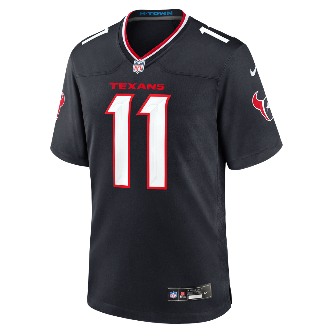 Men's Houston Texans Tremon Smith Navy Team Game NFL Football Jersey - view 2