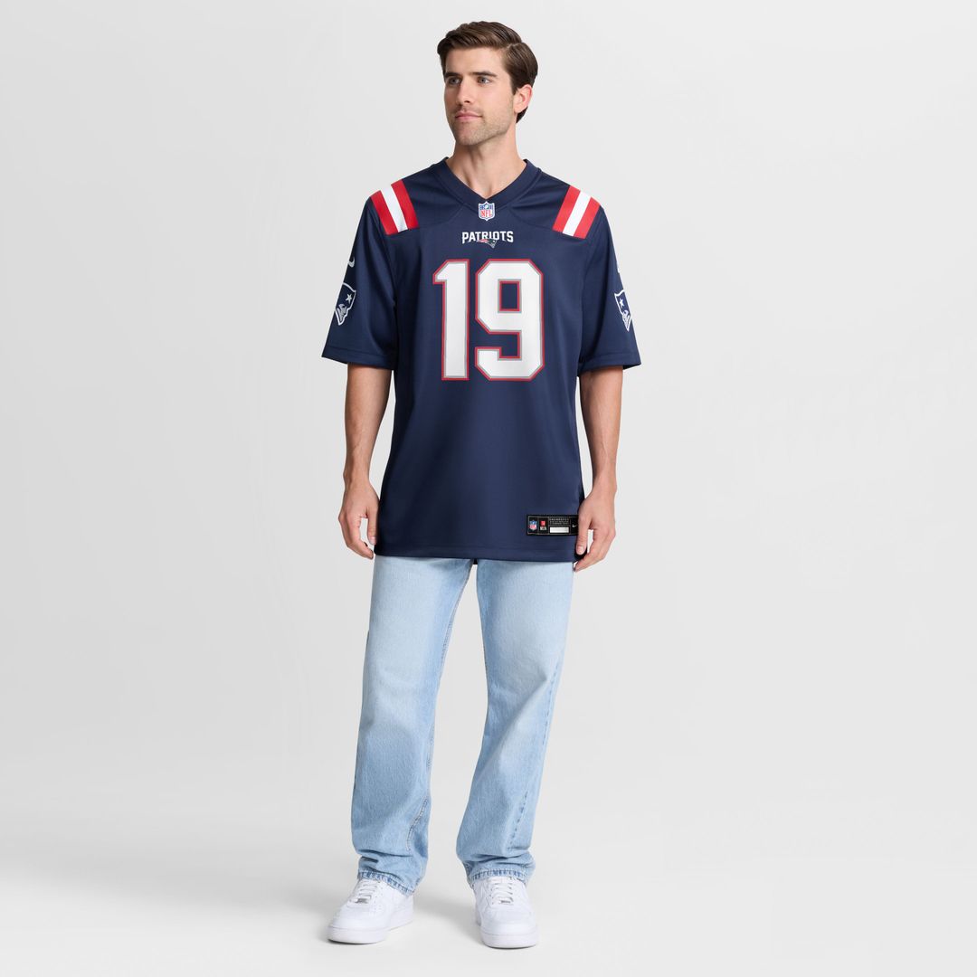 Men's New England Patriots Kobee Minor Navy Team Game NFL Football Jersey - view 2