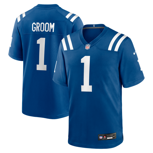 Men's Indianapolis Colts Number 1 Groom Royal Game NFL Football Jersey - view 1