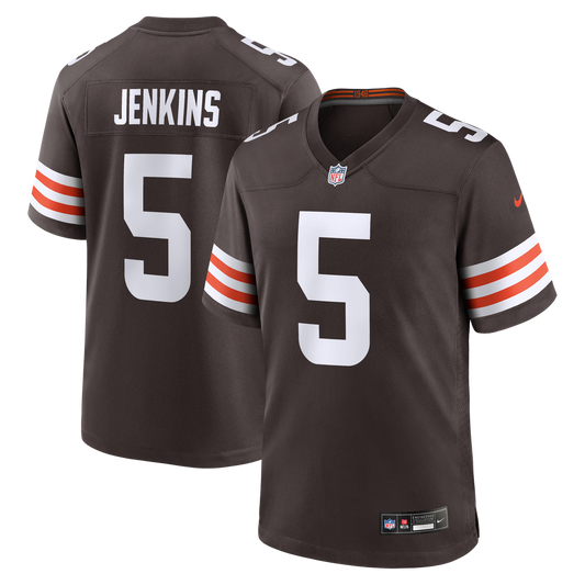 Men's Cleveland Browns Rayshawn Jenkins Brown Team Game NFL Football Jersey - view 1