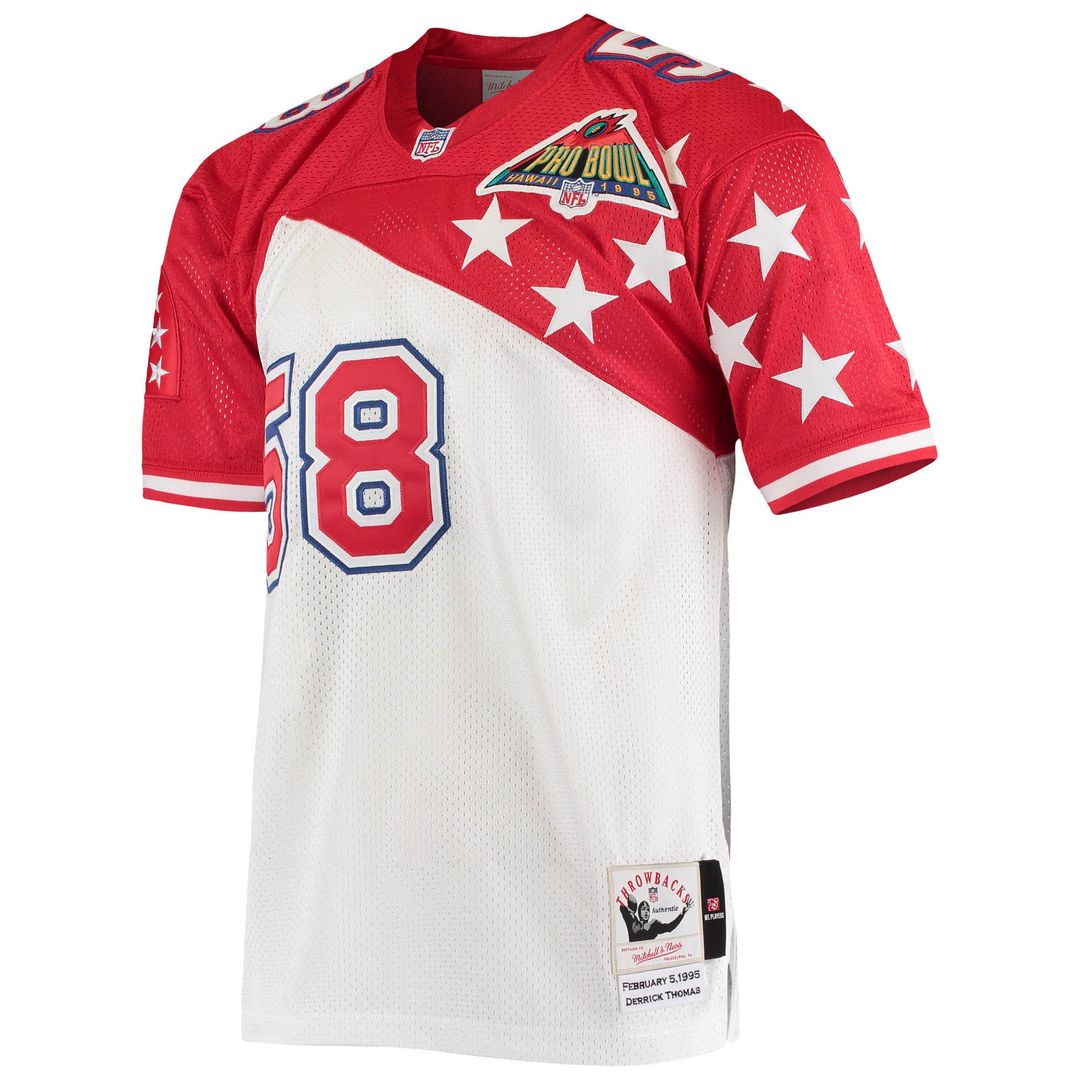 Men's AFC Derrick Thomas White/Red 1995 Pro Bowl NFL Football Jersey - view 2