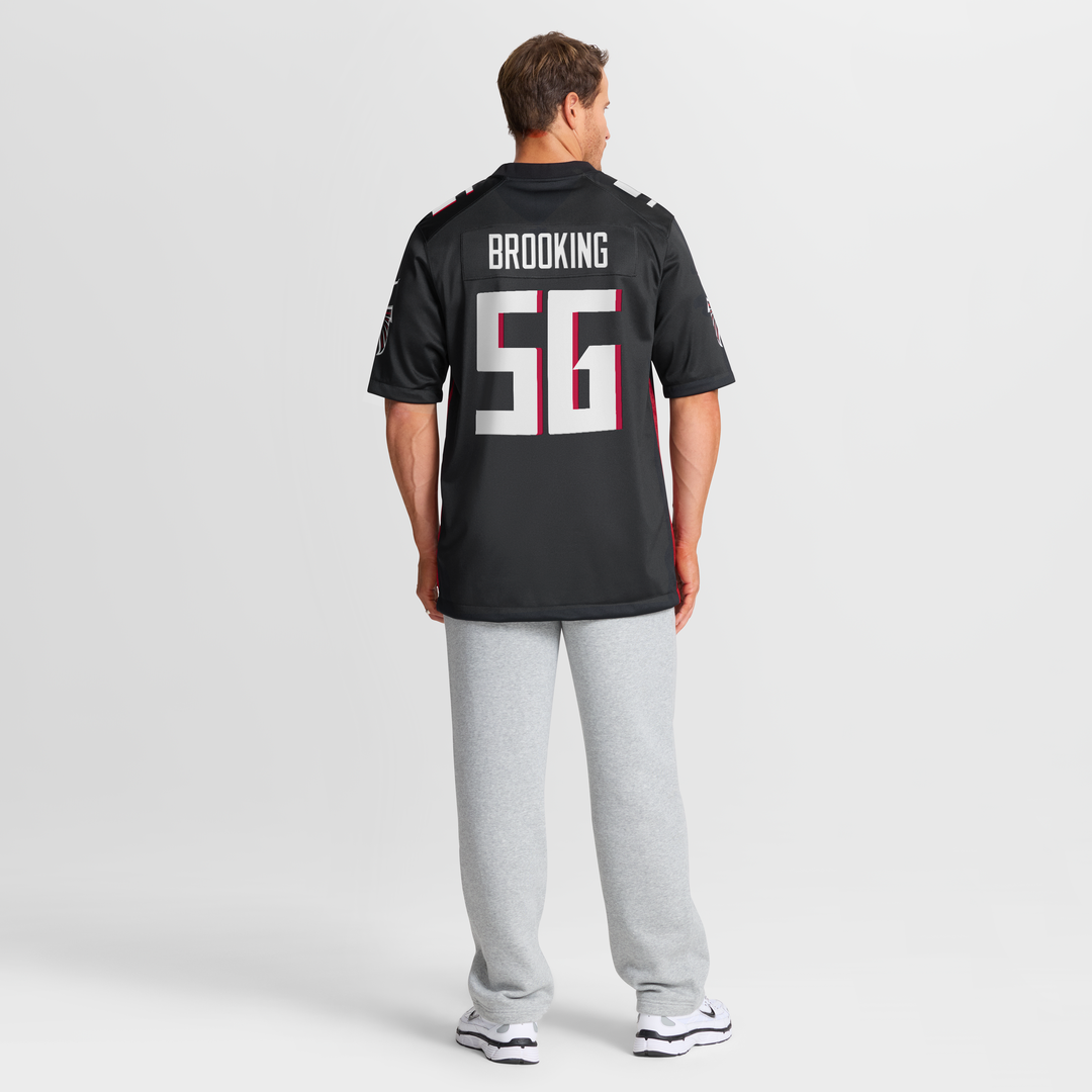 Men's Atlanta Falcons Keith Brooking Black Game NFL Football Jersey - view 8