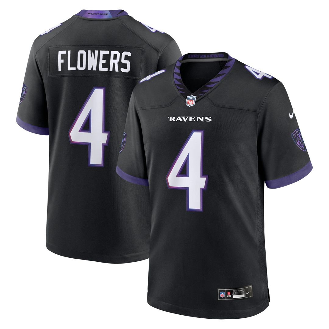 Men's Baltimore Ravens Zay Flowers Purple Alternate Game NFL Football Jersey - view 7
