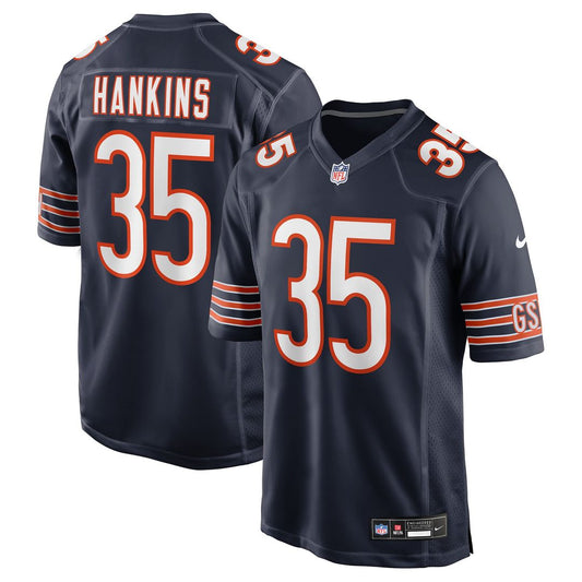 Men's Chicago Bears Deion Hankins Navy Team Game NFL Football Jersey - view 1