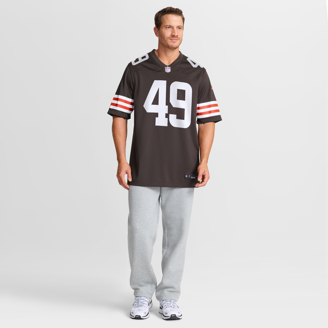 Men's Cleveland Browns Carson Schwesinger Brown 2025 NFL Draft Game Jersey - view 7