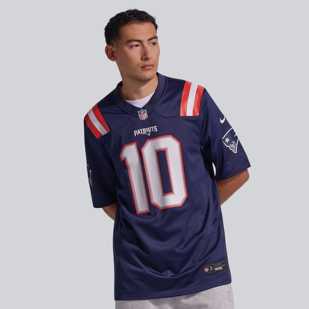 Men's New England Patriots Drake Maye Navy Player Game NFL Football Jersey - view 3