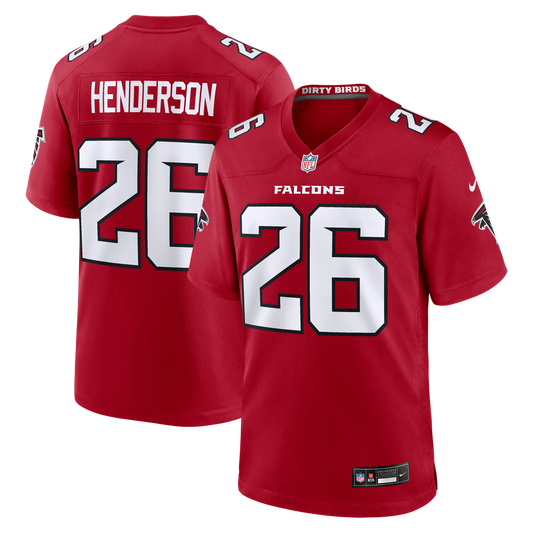 Men's Atlanta Falcons CJ Henderson Red Team Game NFL Football Jersey - view 1