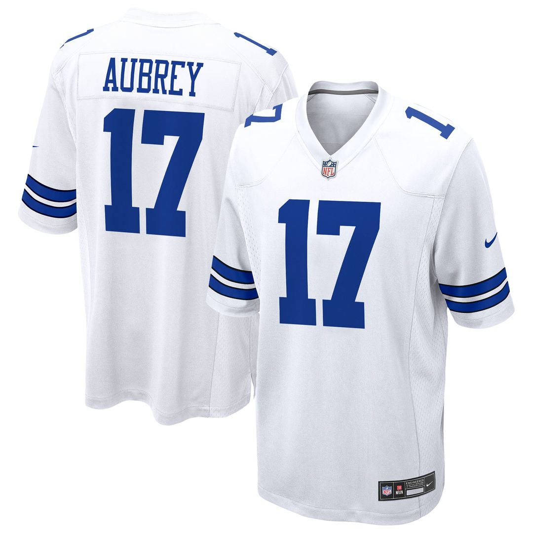 Men's Dallas Cowboys Brandon Aubrey White Game NFL Football Jersey - view 1