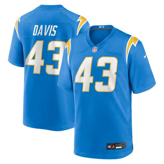 Men's Los Angeles Chargers Michael Davis Powder Blue Game NFL Football Jersey - view 1