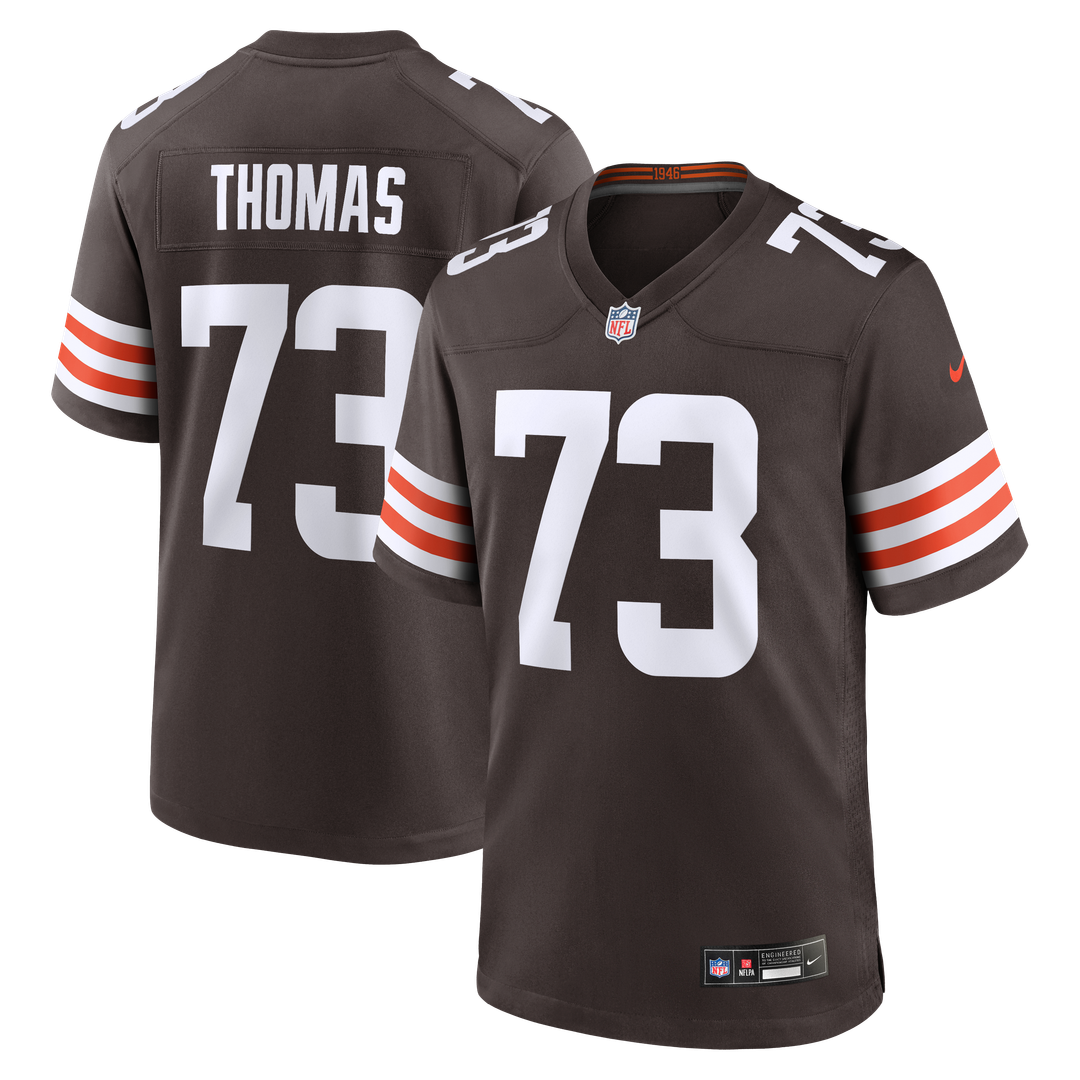 Men's Cleveland Browns Joe Thomas White Retired Game NFL Football Jersey - view 7
