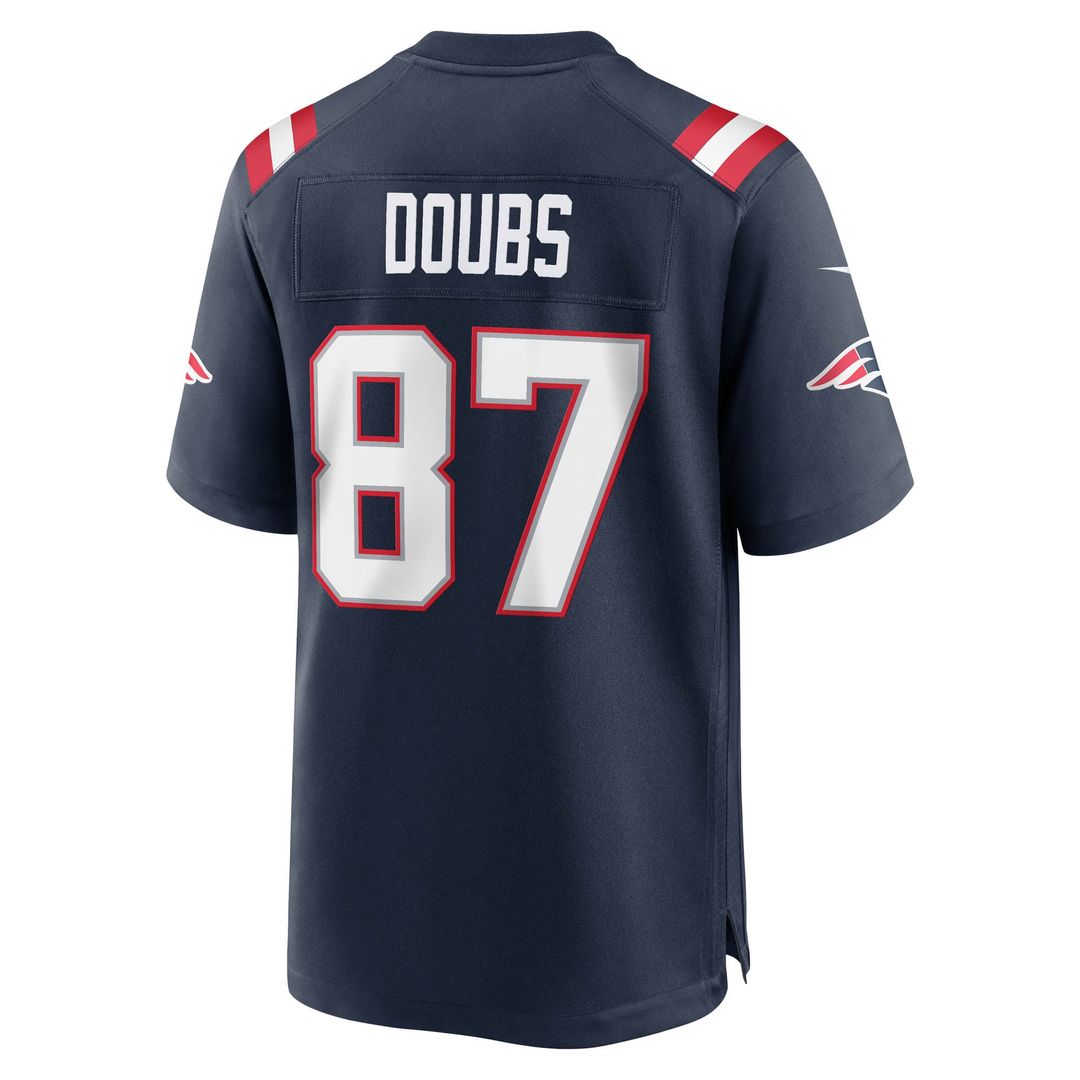Men's New England Patriots Romeo Doubs Navy Game NFL Football Jersey - view 3