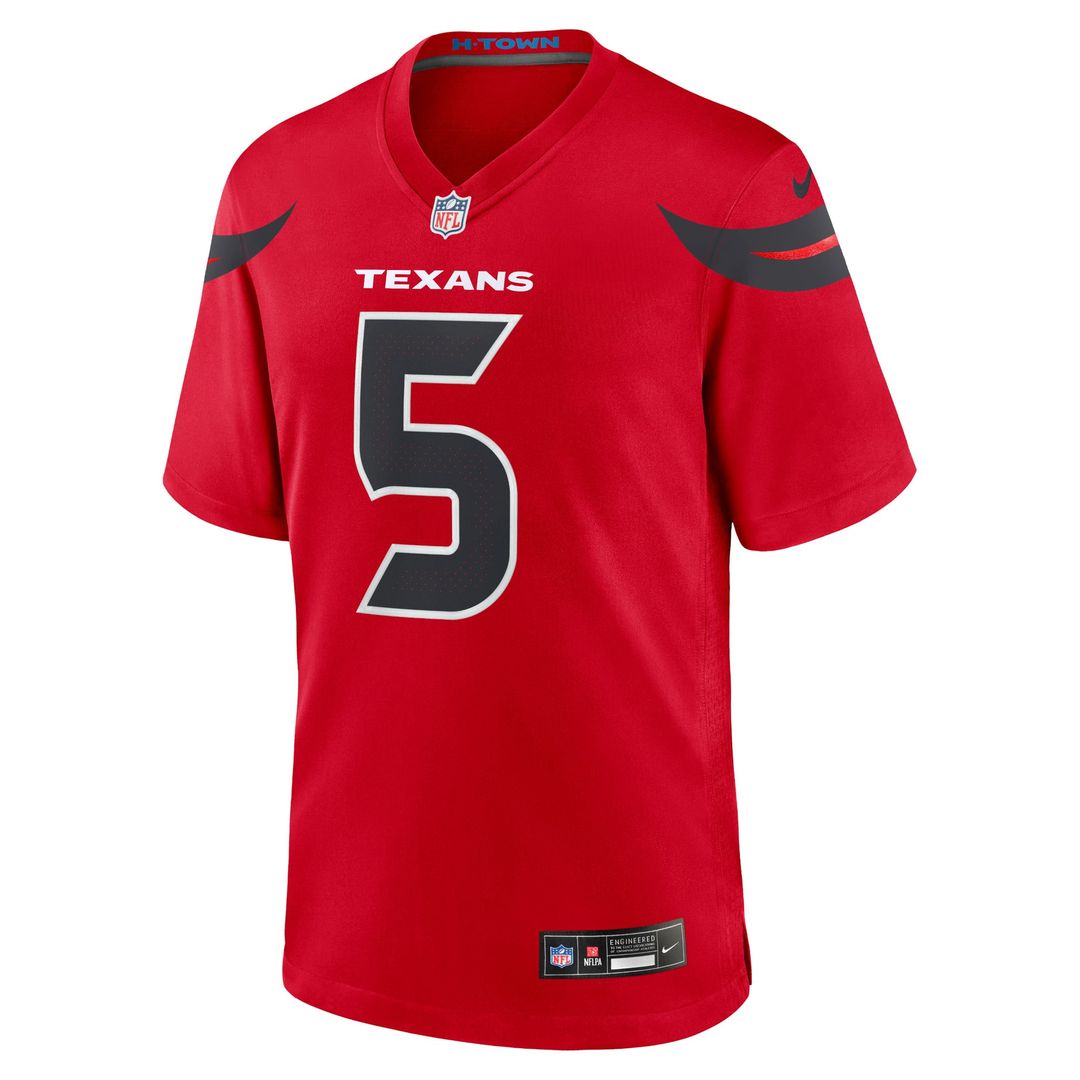 Men's Houston Texans Jalen Pitre Red Alternate Game NFL Football Jersey - view 8