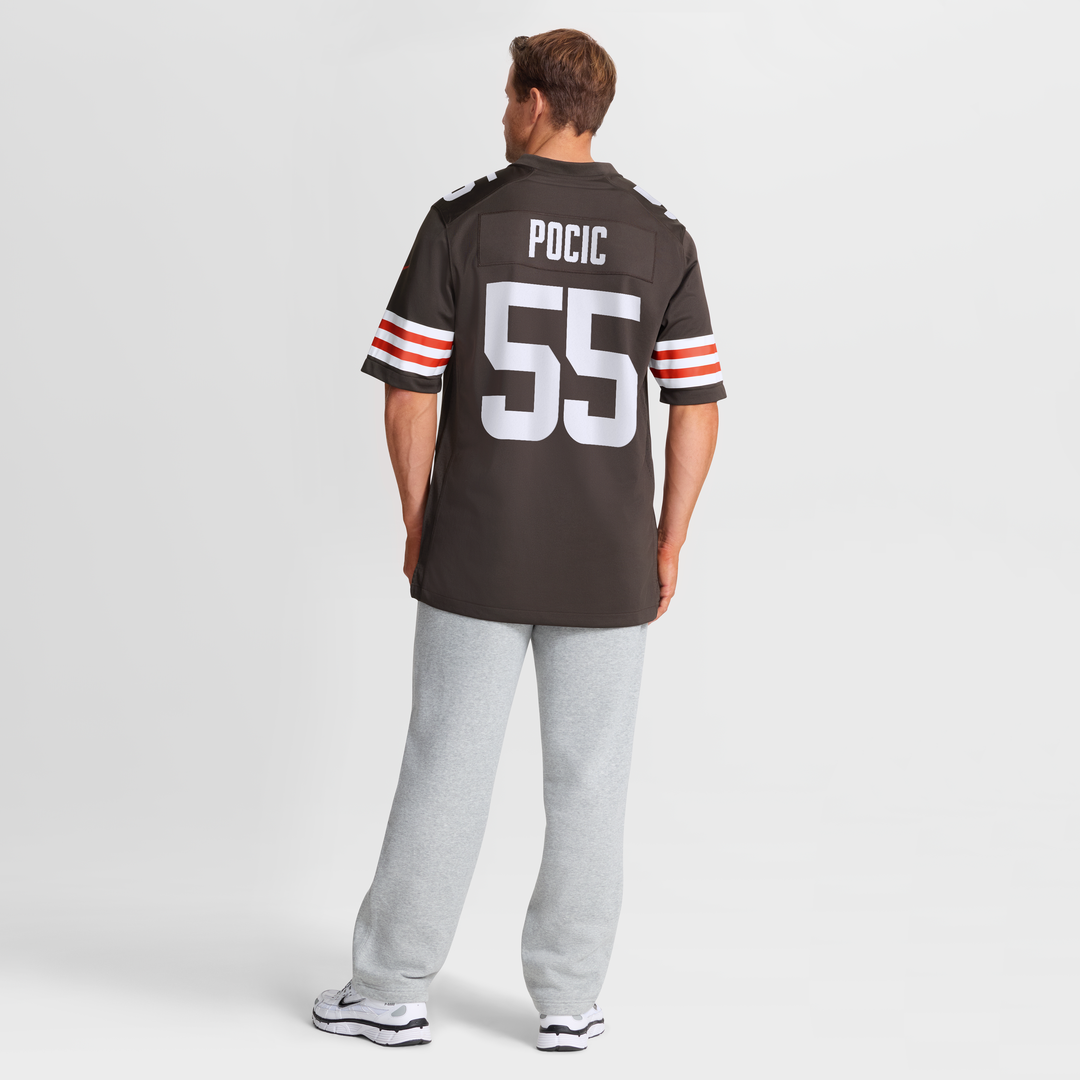 Men's Cleveland Browns Ethan Pocic Brown Game NFL Football Jersey - view 8