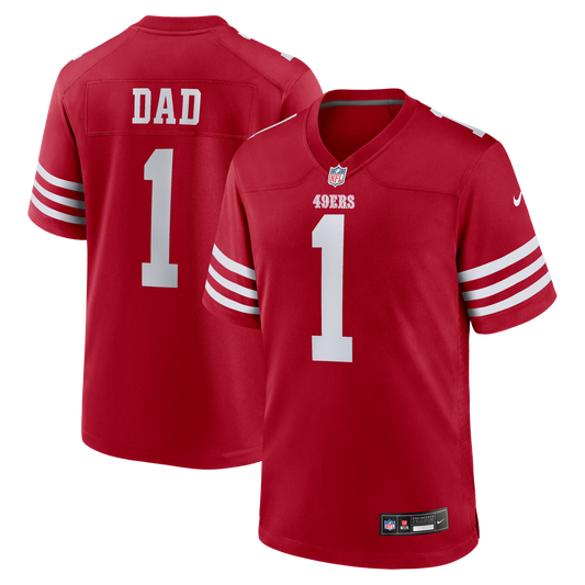 Men's San Francisco 49ers Number 1 Dad Scarlet Game NFL Football Jersey - view 1