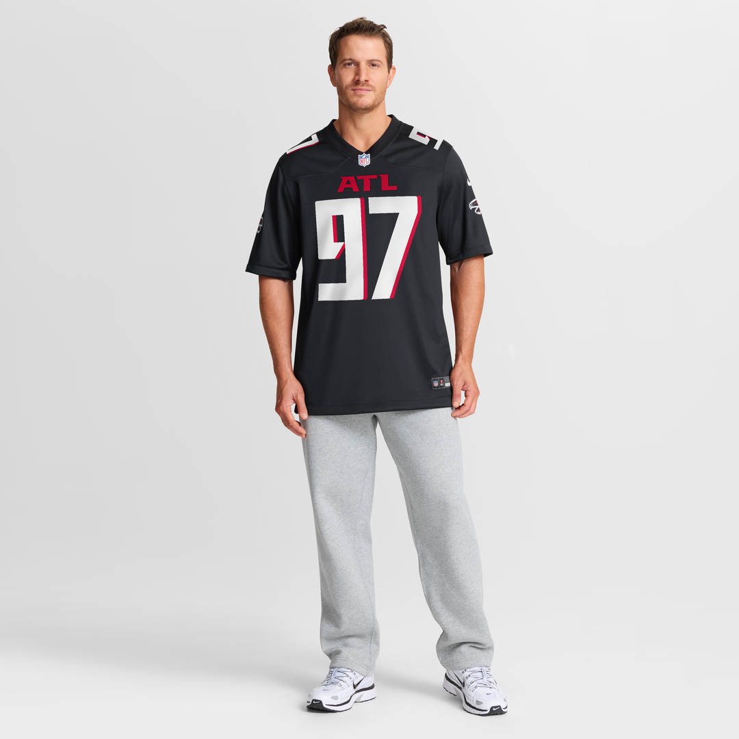 Men's Atlanta Falcons Grady Jarrett Black Game NFL Football Jersey - view 7