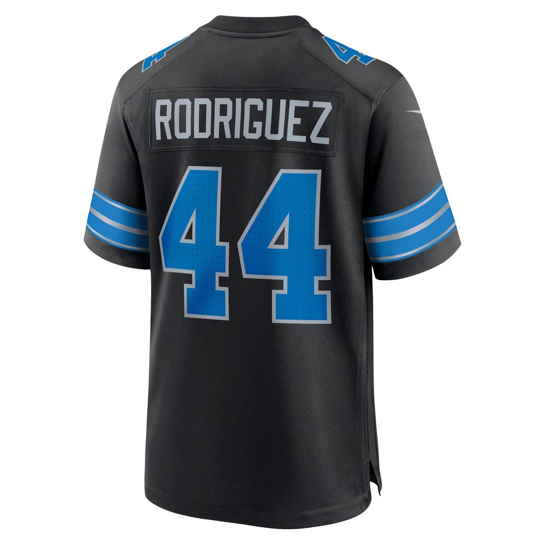 Men's Detroit Lions Malcolm Rodriguez Black 2nd Alternate Game NFL Football Jersey - view 3