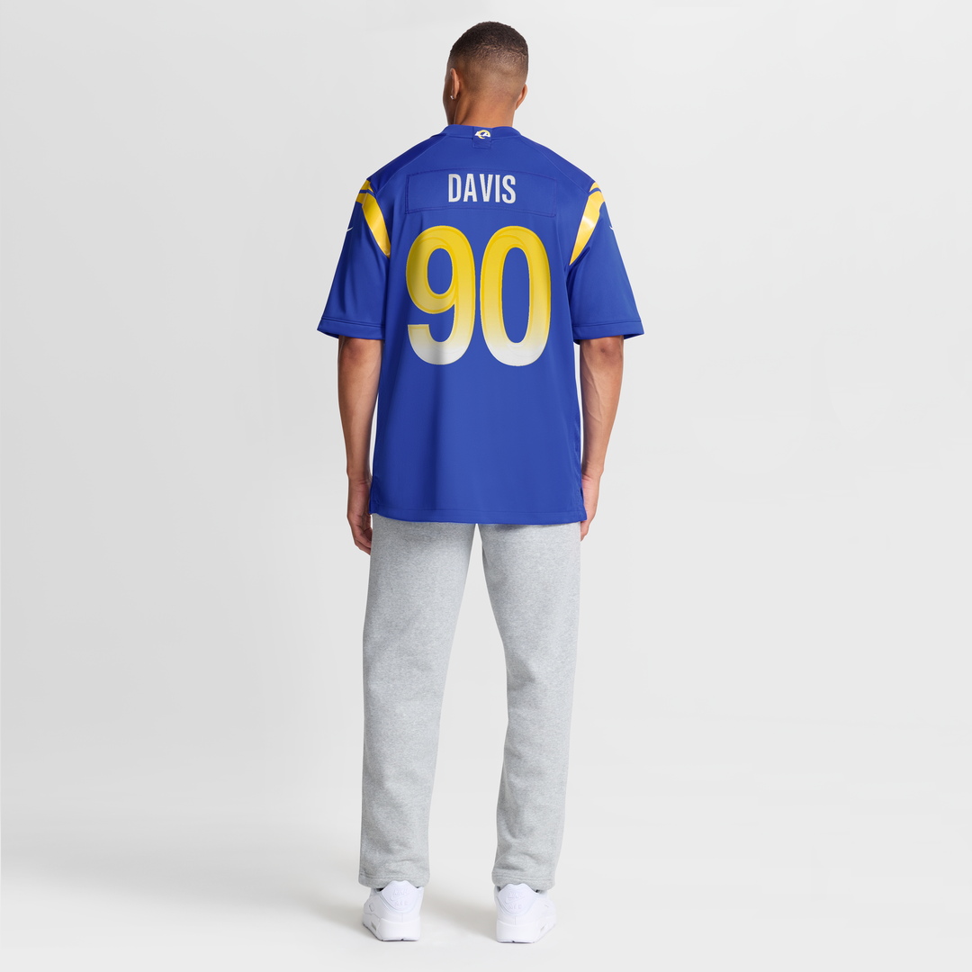 Men's Los Angeles Rams Tyler Davis Royal Team Game NFL Football Jersey - view 8