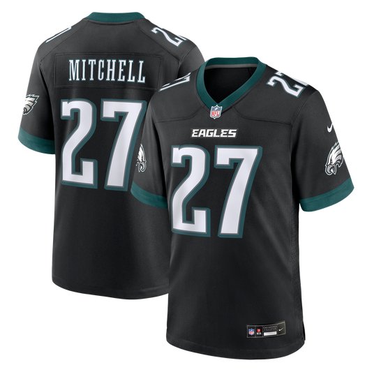 Men's Philadelphia Eagles Quinyon Mitchell Black Alternate Game NFL Football Jersey - view 1