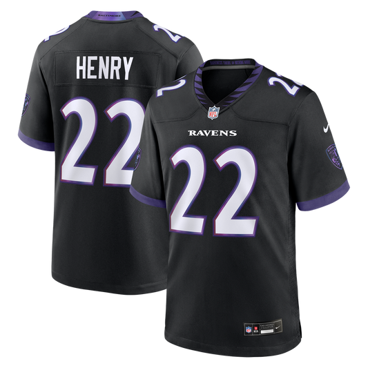 Men's Baltimore Ravens Derrick Henry Black Alternate Game NFL Football Jersey - view 1