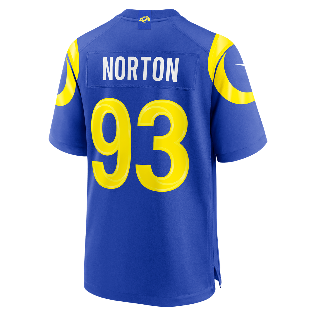 Men's Los Angeles Rams Bill Norton Royal Team Game NFL Football Jersey - view 3