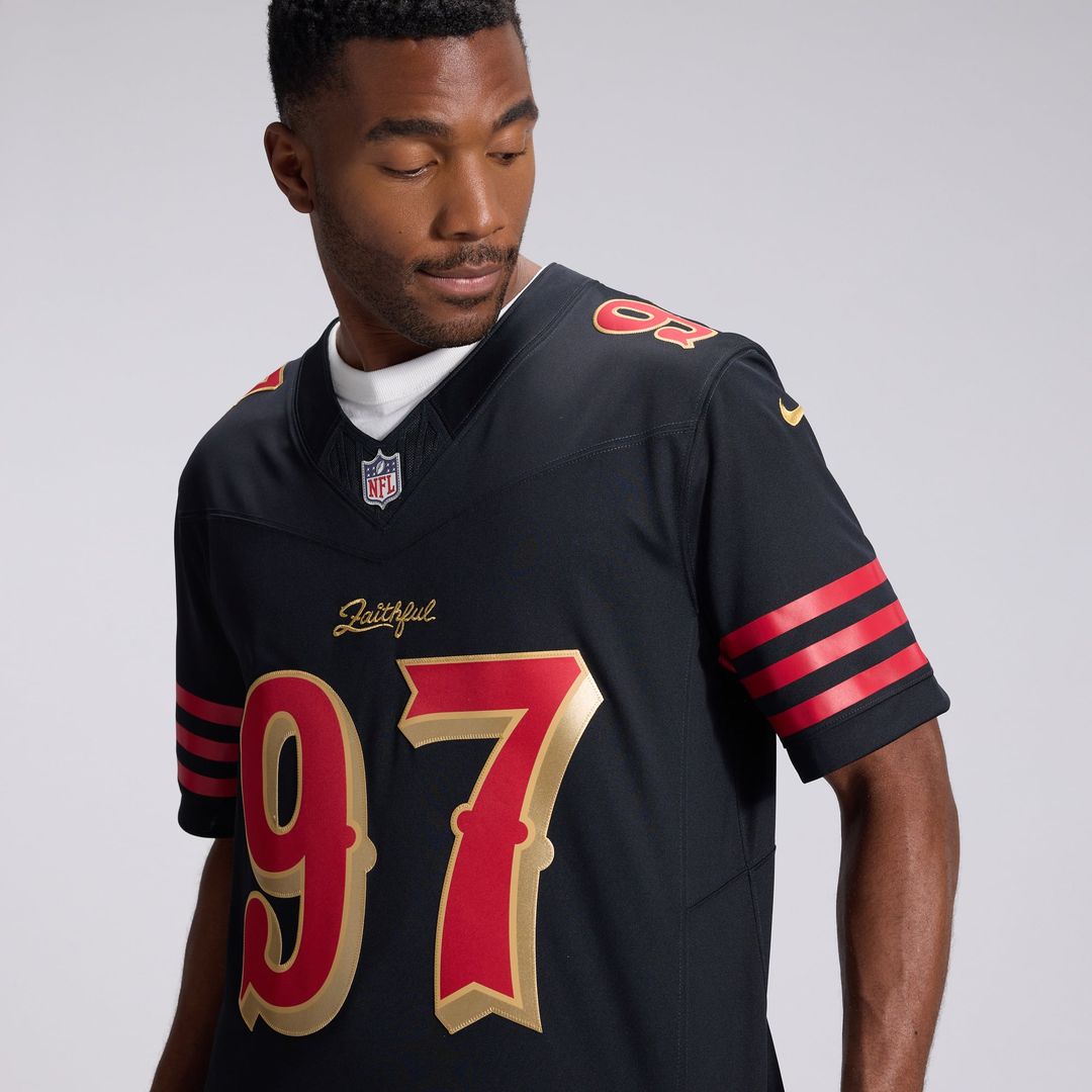 Men's San Francisco 49ers Nick Bosa Black Rivalries Collection Stitched Limited NFL Football Jersey - view 10