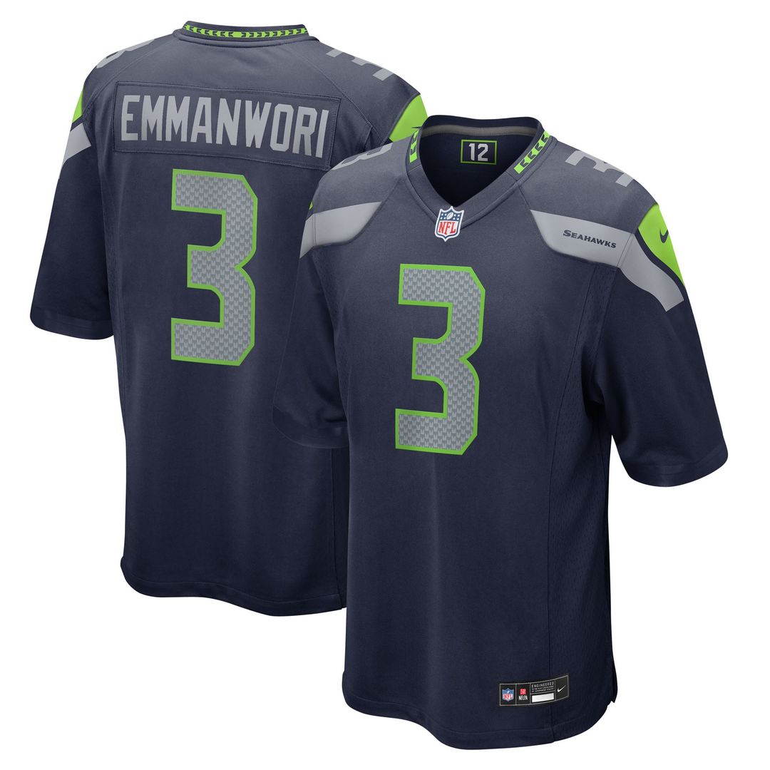 Men's Seattle Seahawks Nick Emmanwori College Navy Team Game NFL Football Jersey - view 7