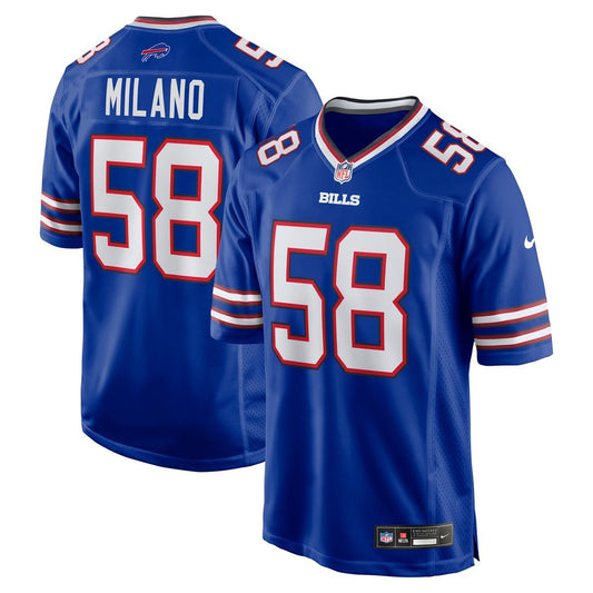 Men's Buffalo Bills Matt Milano Royal Game NFL Football Jersey - view 1